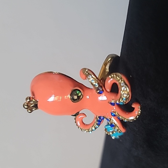 Vintage! BETSEY JOHNSON Jewels Of The Sea Collection Octopus Ring. 7.5 - Picture 4 of 8